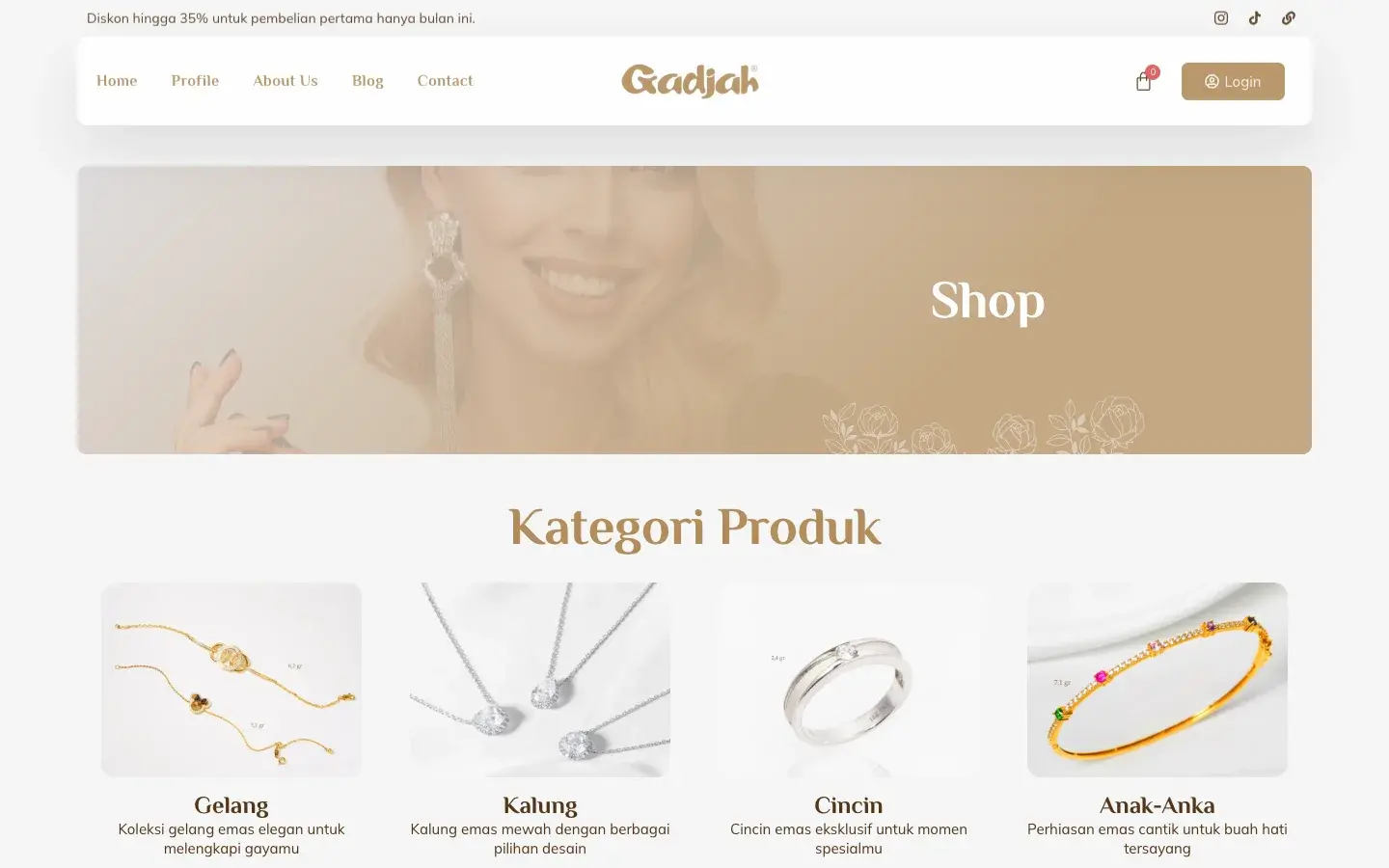 Website Toko Emas Gadjah